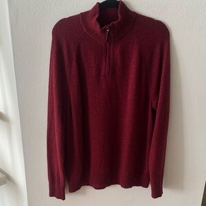 Banana Republic Men's Deep Red Half zip up Sweater